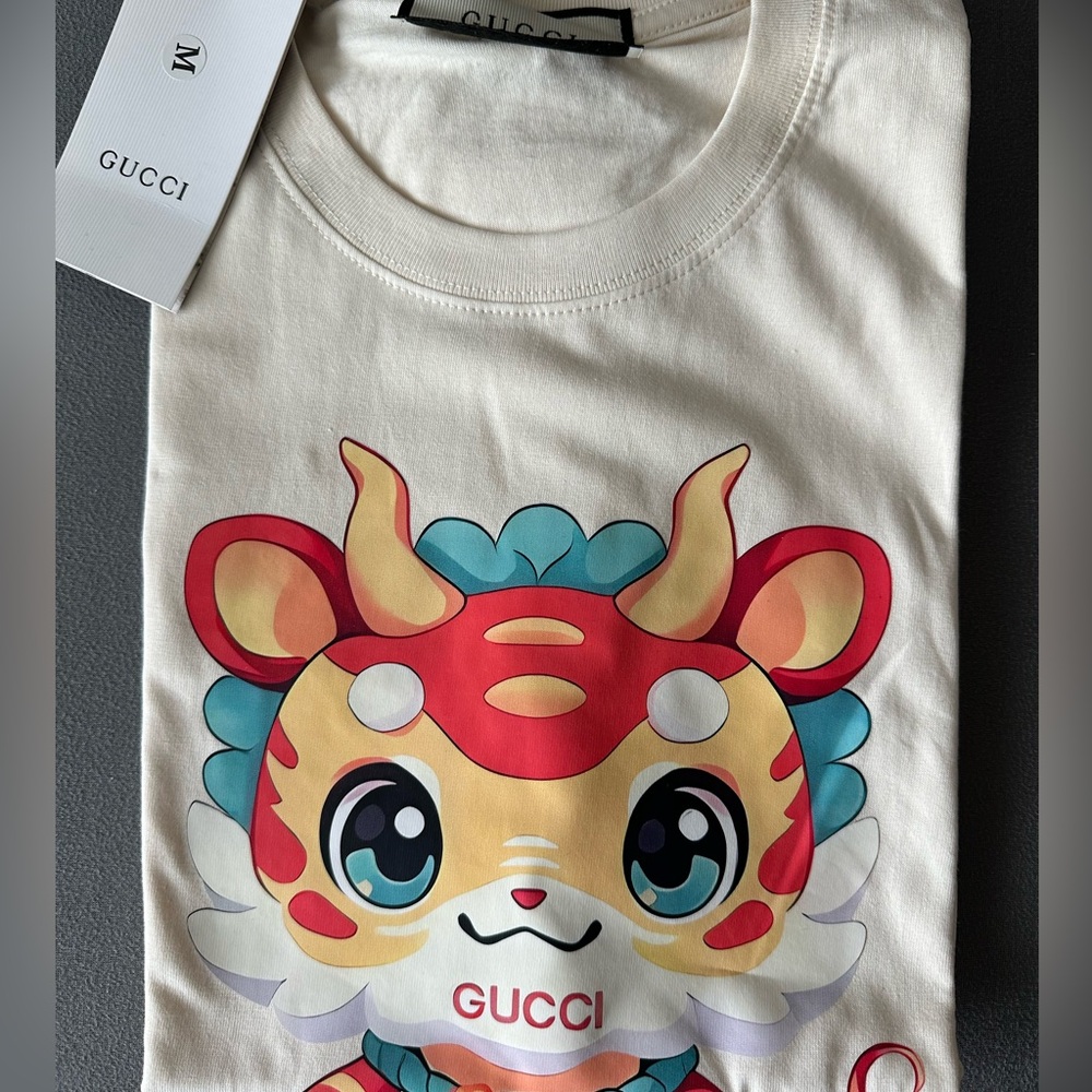 Gucci cartoon dragon head short sleeve t-shirt